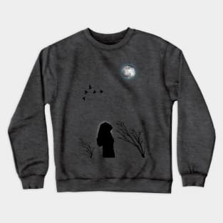 girl looking up at the sky Crewneck Sweatshirt